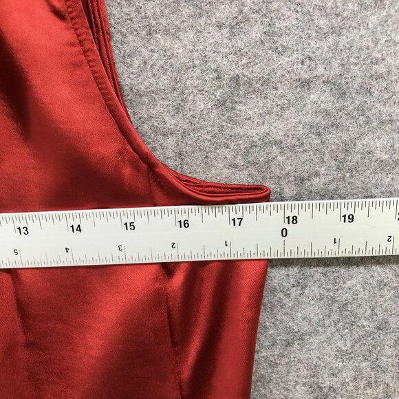 Vince Camuto Satin Vest Jacket Womens XS Sleeveless Tie Waist Top Copper - Picture 8 of 9